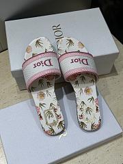 Okify Dior Dway Pink Flower Women Slides - 4
