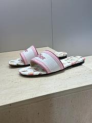Okify Dior Dway Pink Flower Women Slides - 5