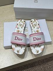 Okify Dior Dway Pink Flower Women Slides - 1