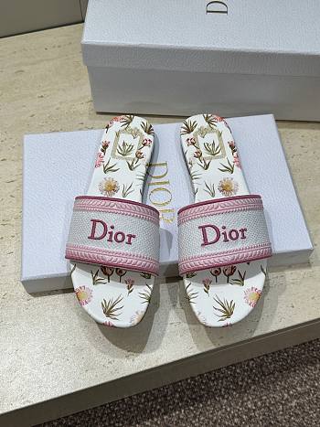 Okify Dior Dway Pink Flower Women Slides