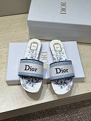 Okify Dior Dway Blue Flower Women Slides - 1