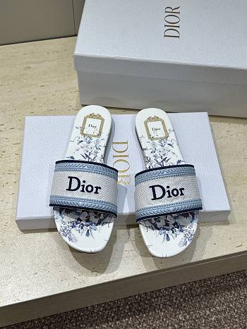 Okify Dior Dway Blue Flower Women Slides