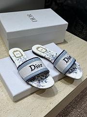 Okify Dior Dway Blue Flower Women Slides - 6