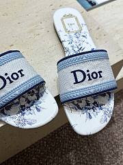 Okify Dior Dway Blue Flower Women Slides - 4