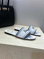 Okify Dior Dway Blue Flower Women Slides - 3