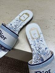 Okify Dior Dway Blue Flower Women Slides - 5