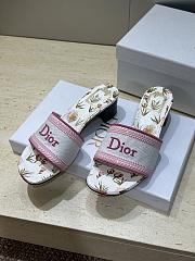 Okify Dior Dway Pink Flower High Heel Sandals 4.5cm - 5