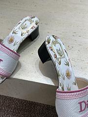 Okify Dior Dway Pink Flower High Heel Sandals 4.5cm - 4