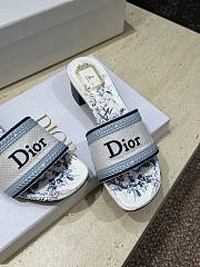 Okify Dior Dway Blue Flower High Heel Sandals 4.5cm - 6