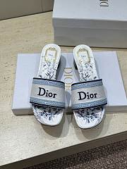 Okify Dior Dway Blue Flower High Heel Sandals 4.5cm - 2