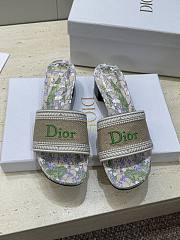Okify Dior Dway Green Flower High Heel Sandals 4.5cm - 5