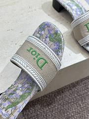 Okify Dior Dway Green Flower High Heel Sandals 4.5cm - 4