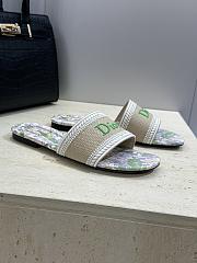 Okify Dior Dway Green Flower Women Slides - 5
