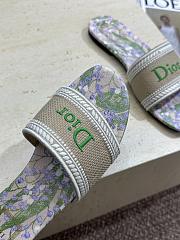 Okify Dior Dway Green Flower Women Slides - 6