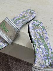 Okify Dior Dway Green Flower Women Slides - 3