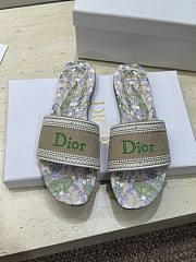 Okify Dior Dway Green Flower Women Slides - 1