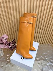 Okify Givenchy Shark Brown Long Women Boots 9cm - 3