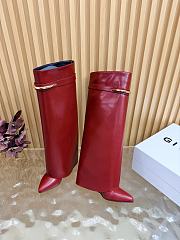 Okify Givenchy Shark Red Long Women Boots 9cm - 6