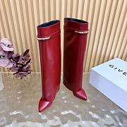 Okify Givenchy Shark Red Long Women Boots 9cm - 2