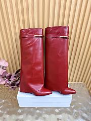 Okify Givenchy Shark Red Long Women Boots 9cm - 1