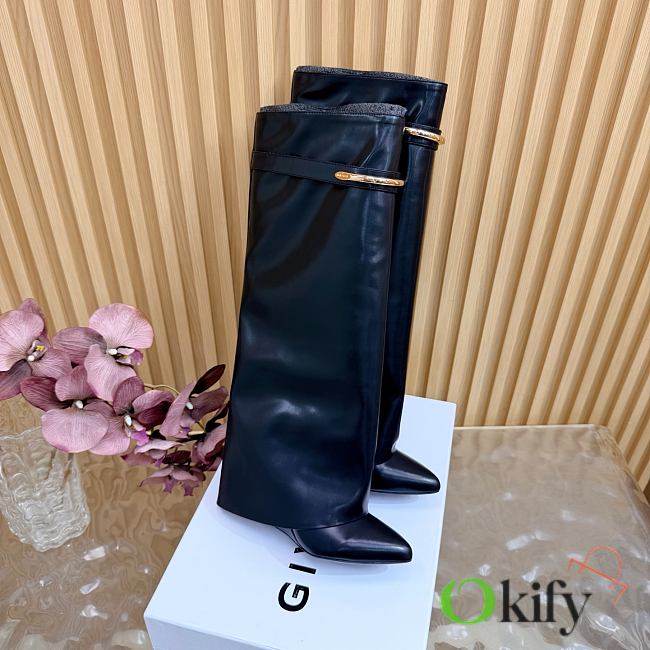 Okify Givenchy Shark Black Long Women Boots 9cm - 1