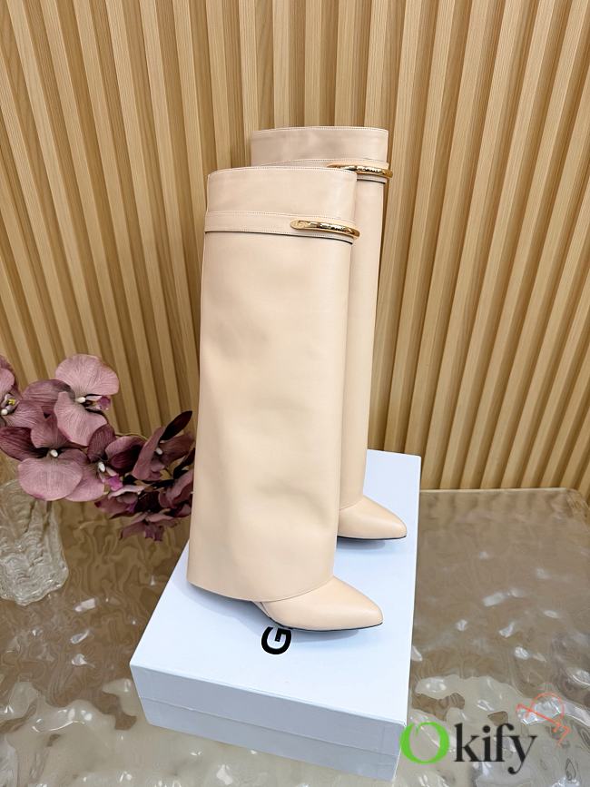 Okify Givenchy Shark Beige Long Women Boots 9cm - 1