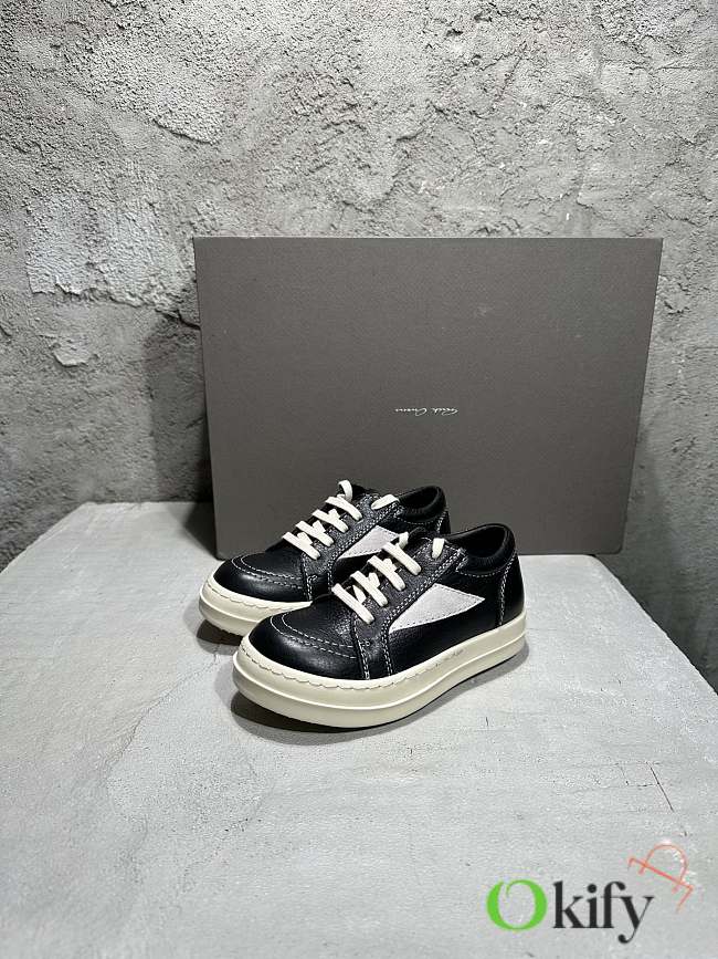 Okify Rick Owens 2023SS Black Low Top Kid Sneakers 28780 - 1
