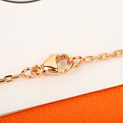 Okify Hermes Green H Charm Rose Gold Necklace  - 5