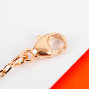 Okify Hermes Red H Charm Rose Gold Necklace  - 3