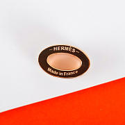 Okify Hermes Red H Charm Rose Gold Necklace  - 2