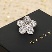 Okify Graff Flower Silver Ring With Diamond - 6