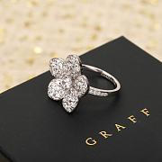 Okify Graff Flower Silver Ring With Diamond - 5