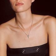 Okify CC Number 5 Silver Necklace With Diamond - 5