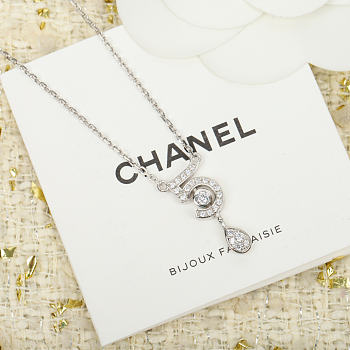 Okify CC Number 5 Silver Necklace With Diamond