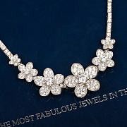 Okify Graff Flowers Silver Necklace With Diamond - 6