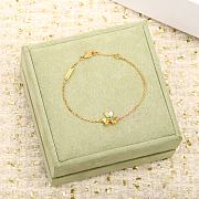 Okify VCA Flower Gold Bracelet With Green Bud  - 1