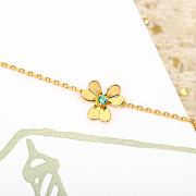 Okify VCA Flower Gold Bracelet With Green Bud  - 2