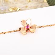 Okify VCA Flower Rose Gold Bracelet With Pink Bud  - 6