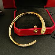 Okify Cartier Leopard Gold Bracelet With Diamond - 5