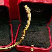 Okify Cartier Leopard Gold Bracelet With Diamond - 4