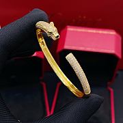 Okify Cartier Leopard Gold Bracelet With Diamond - 3