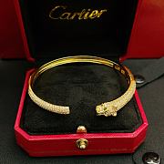 Okify Cartier Leopard Gold Bracelet With Diamond - 2