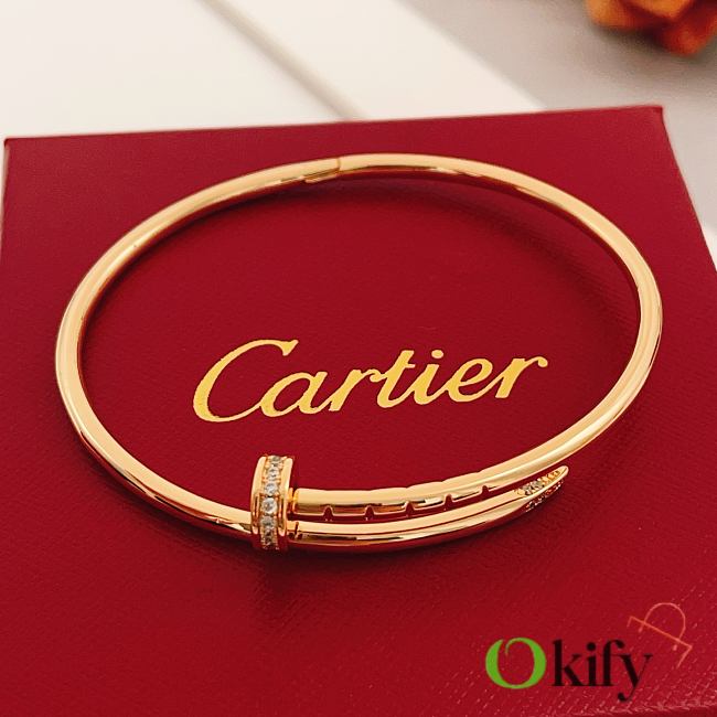 Okify Cartier Rose Gold Nail Bracelet With Diamond 17 - 1