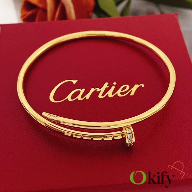 Okify Cartier Gold Nail Bracelet With Diamond 17 - 1