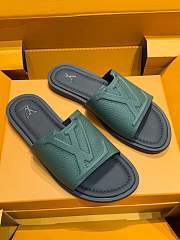 Okify Louis Vuitton Dark Green Men Slides  - 4