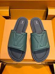 Okify Louis Vuitton Dark Green Men Slides  - 2