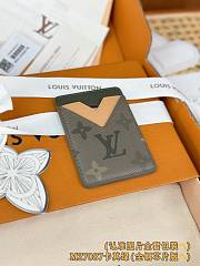 Okify Louis Vuitton Gray And Beige Magnet Card Holder 9.5x6.5x0.5cm - 4