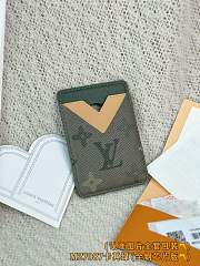 Okify Louis Vuitton Gray And Beige Magnet Card Holder 9.5x6.5x0.5cm - 1