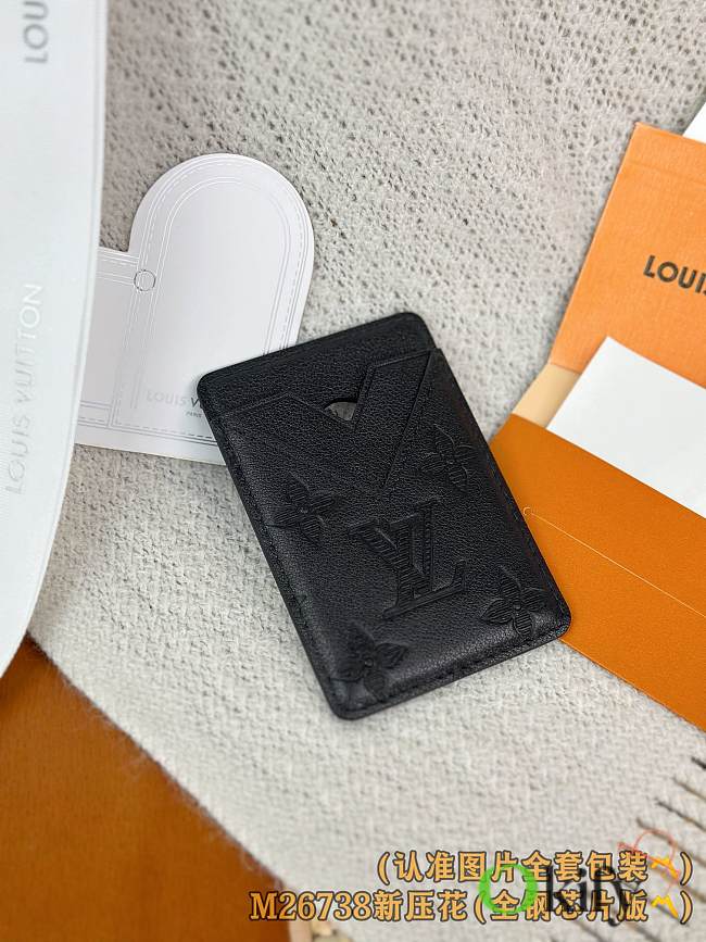Okify Louis Vuitton Black Magnet Card Holder 9.5x6.5x0.5cm 1 - 1