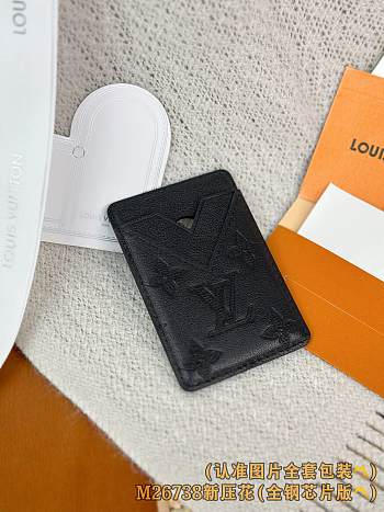 Okify Louis Vuitton Black Magnet Card Holder 9.5x6.5x0.5cm 1